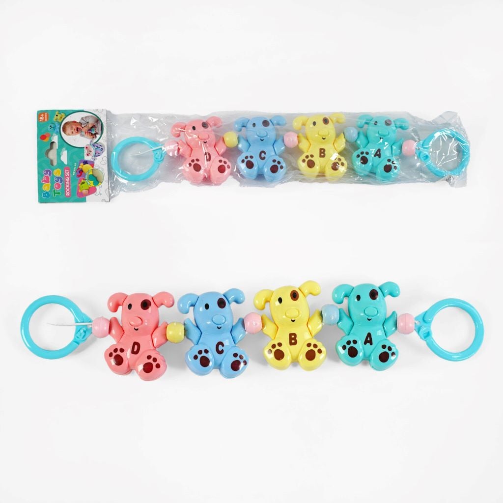 Брязкальце на візочок Цуценя 4шт в пакеті YQ160-60 Китай