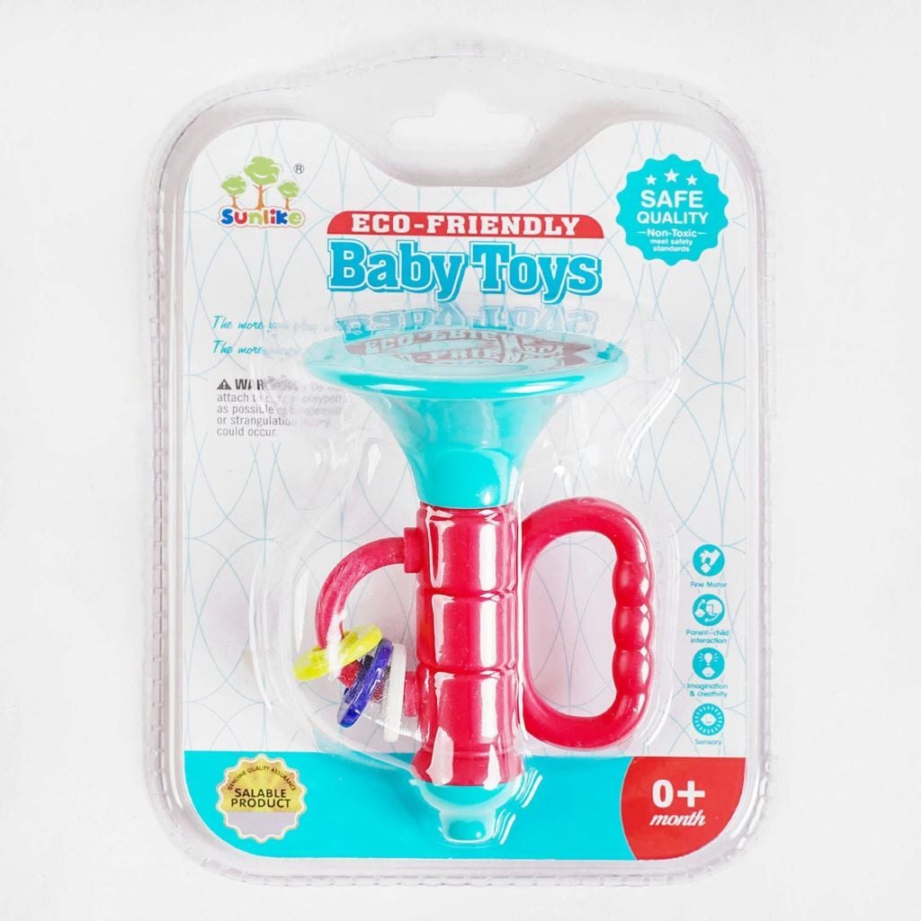 Брязкальце в ручку дудочка в блістері 18*13,5см SL84801-46 sunlike