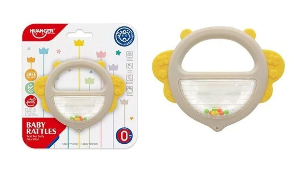 Брязкальце в ручку Бджілка на листі 15*13см HE0103D HUANGER