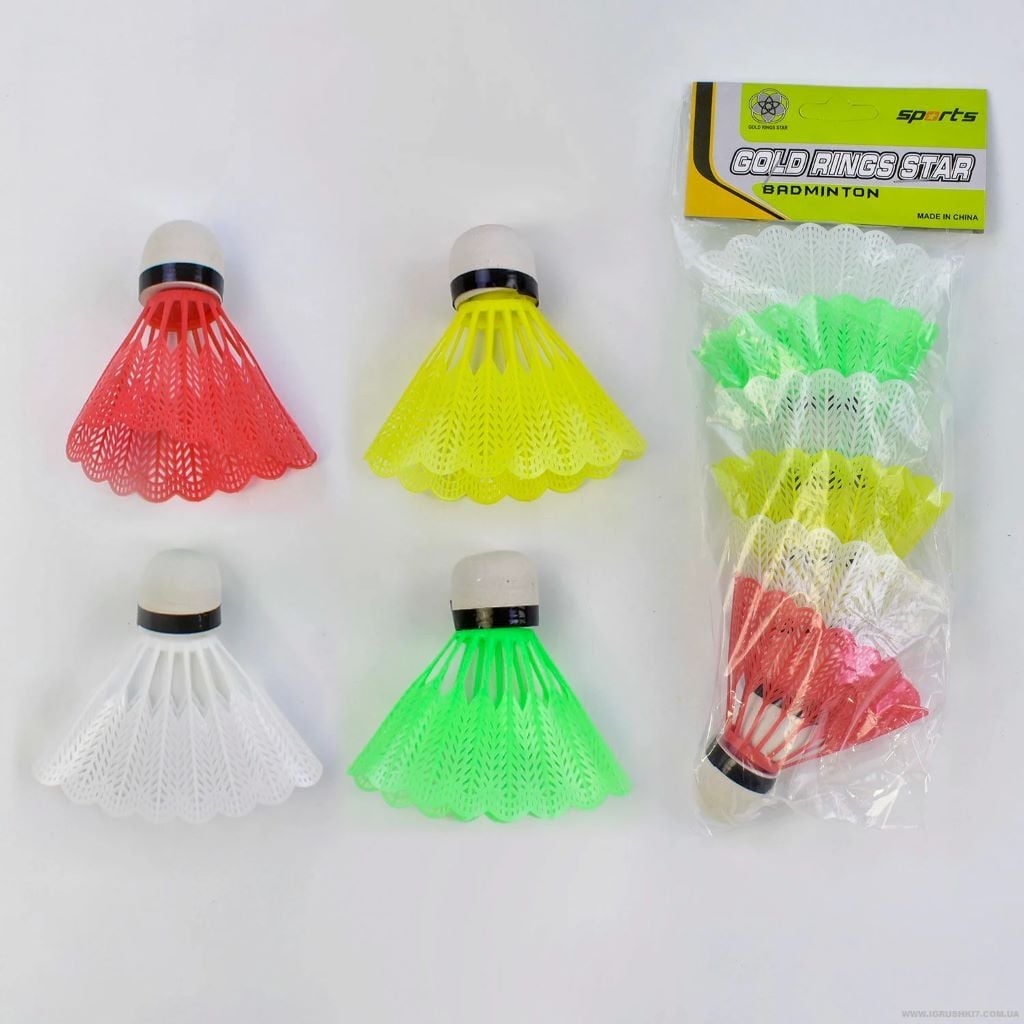 Воланчик для бадмінтону пластик 6шт в пакеті C34533 TK Sport