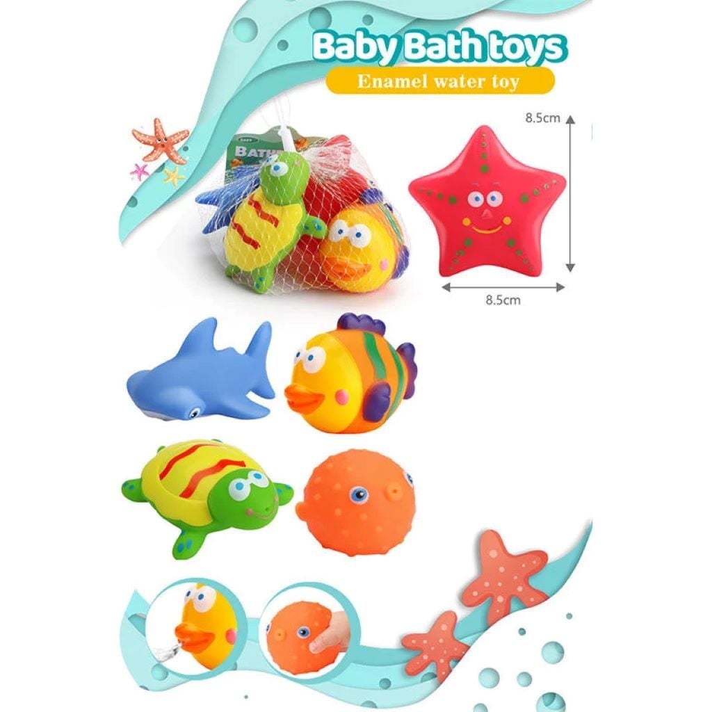 Пискавка в ванну набір Морські жителі 5шт у сітці 15*11*8см P599-127 Китай