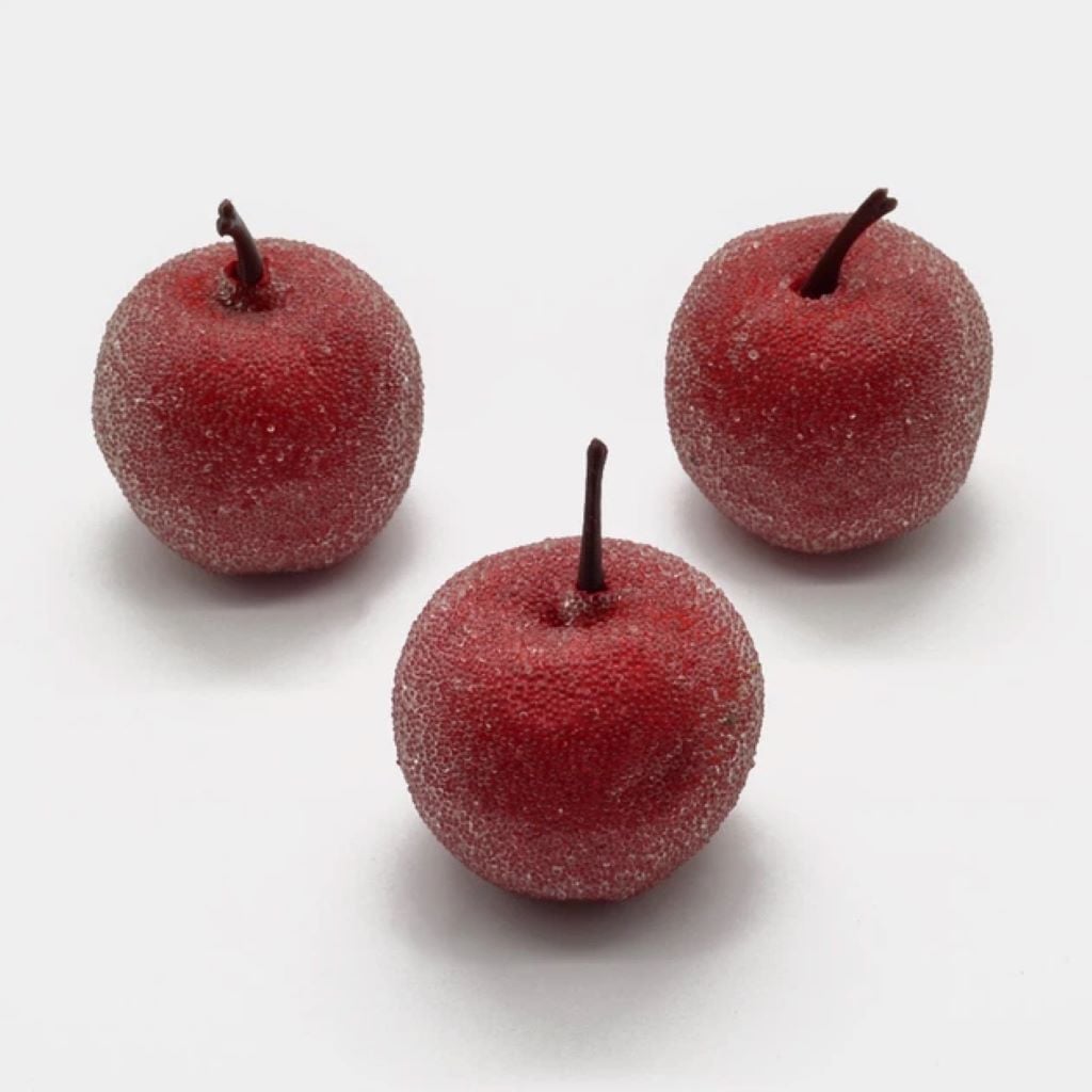 Яблуко в цукрі з пінопласту 5,5см для декору чевоне/жовте 1712 Китай