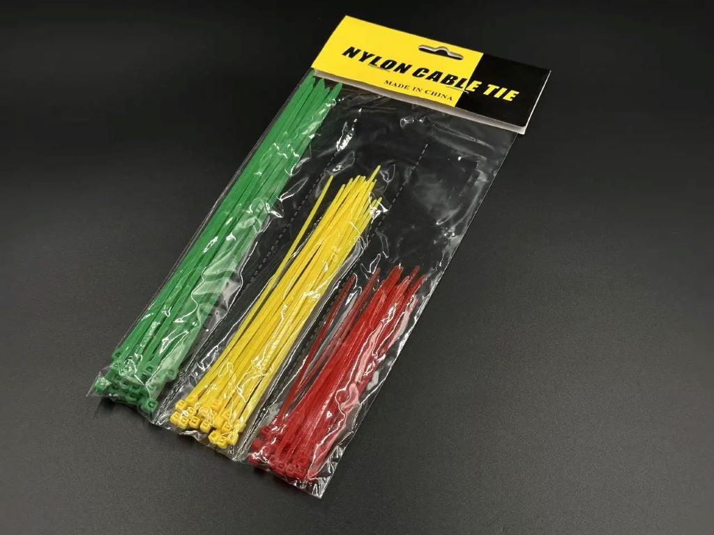 Кабельна стяжка кольорова 20см 15см 10см в упаковці STK-10 Китай