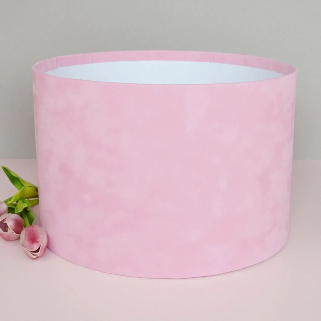 Коробка шляпна оксамитова висота 20 діаметр 30 рожева без кришки 78705 Україна