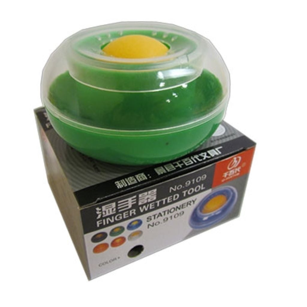 Зволожувач для пальців пластиковий прозорий з кулькою мікс кольорів 7,5*3,5см 9109 Китай