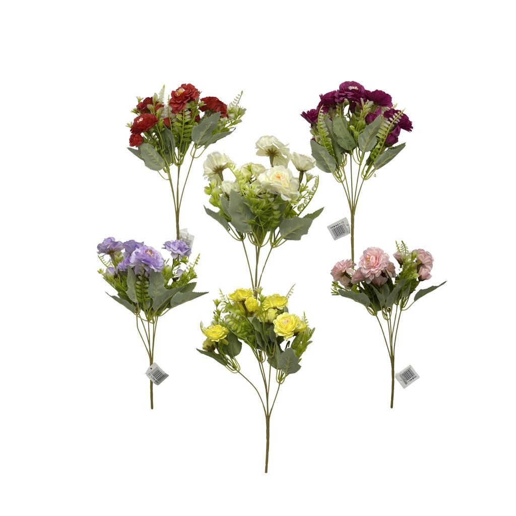 Букет штучні квіти Півонія весняна 5 гілочок 34см мікс кол 1-13 Китай