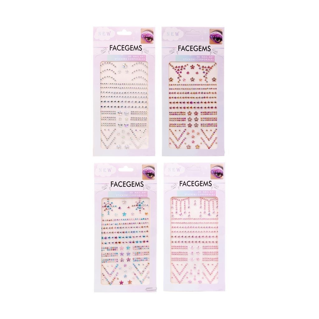 Наліпки стрази для нігтів мікс видів на листі 17,5*10см 1-49 Китай