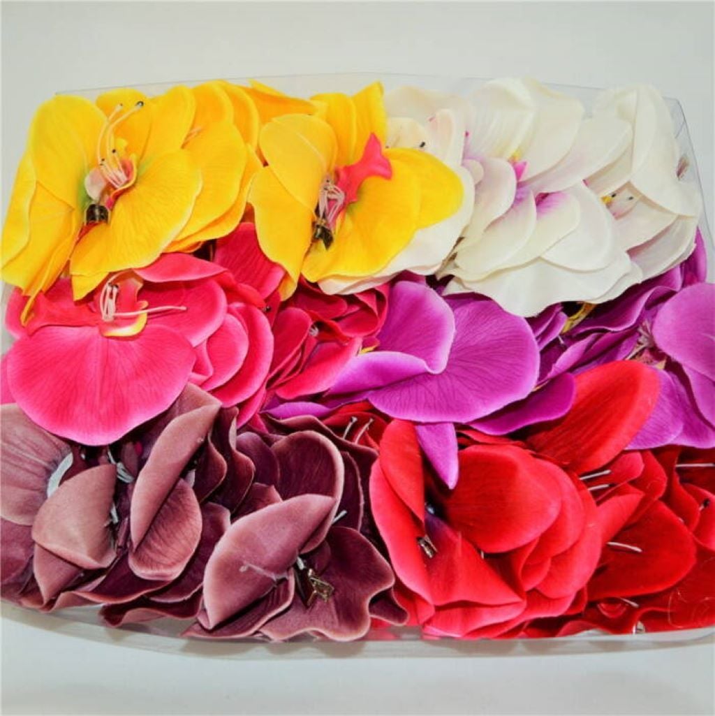 Заколка затискач для волося Орхідея мікс кольорів 0102-001-1 Китай