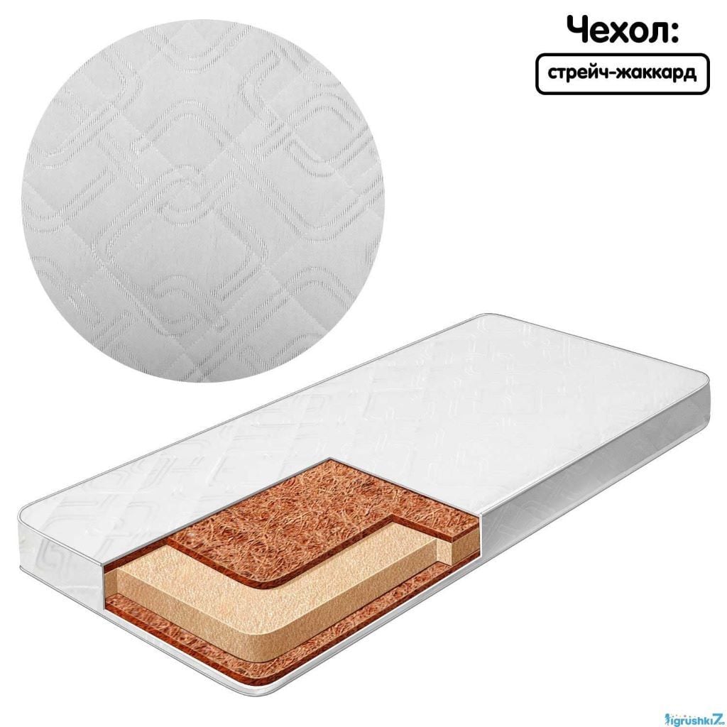 Матрац дитячий ортопедичний Twins 60*120*12см білий 2050081 Україна