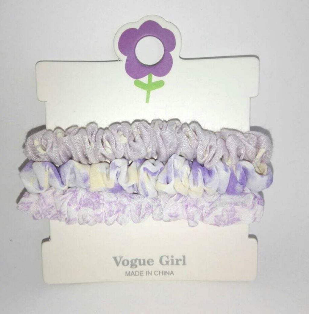 Гумка для волосся набір 3шт на планшеті бузкові WW02414 Vogue Girl