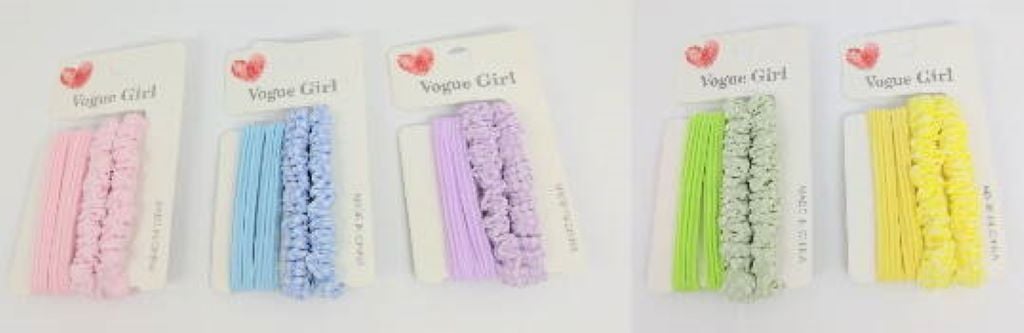 Гумка для волосся набір 4шт на планшеті мікс кольорів WW02416 Vogue Girl