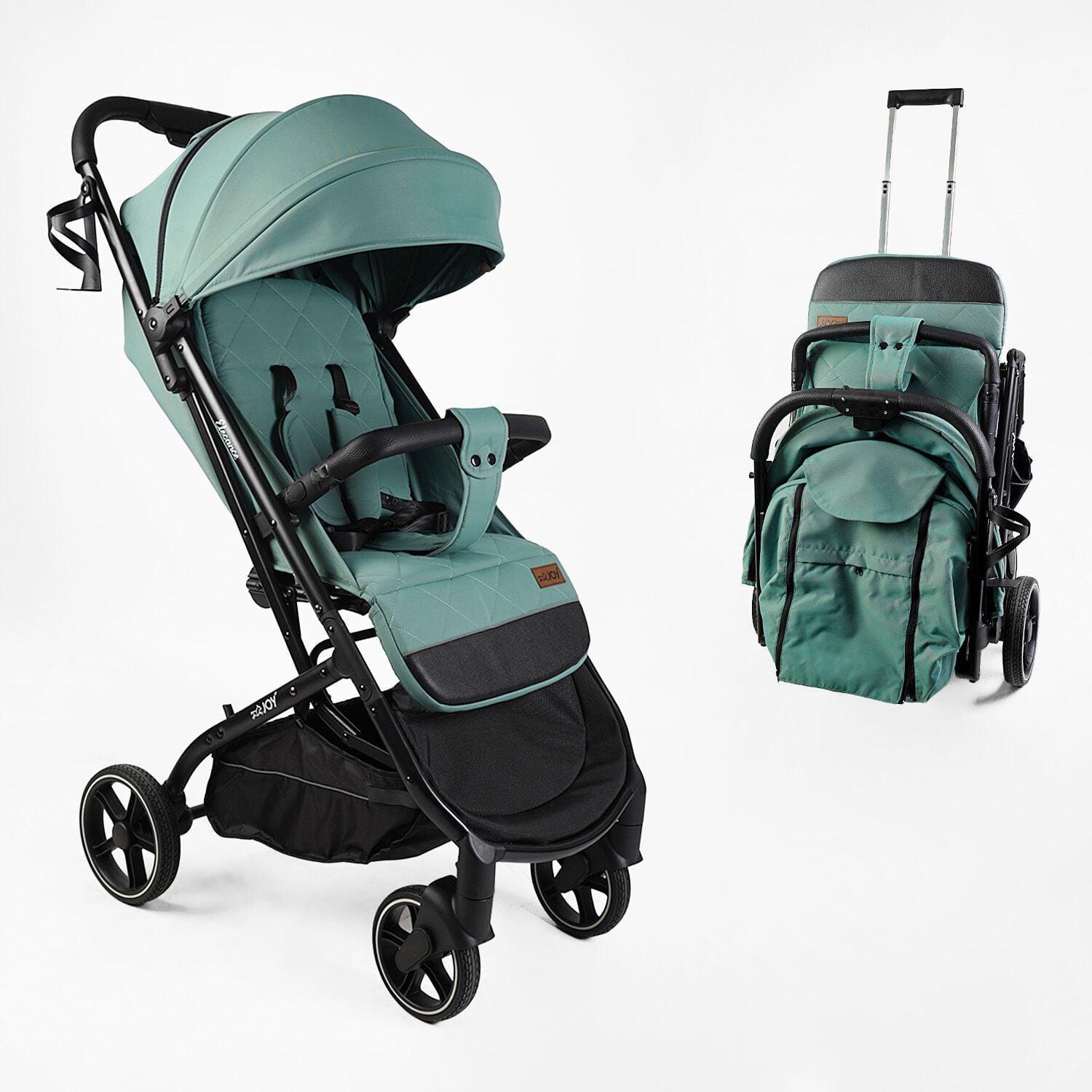 Візочок дитячий прогулянковий Elegans футкавер рама  алюмінієва підсклянник телескопічна ручка зелена A-40481 Joy
