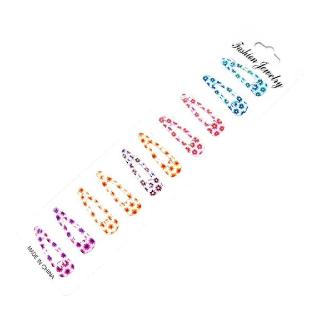 Заколка для волосся набір хлопалка 10шт Ромашка  на планшеті 1200-049 Китай