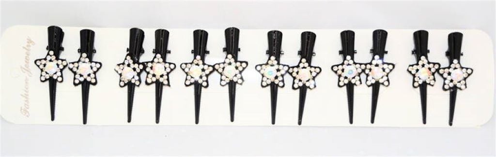 Заколка для волосся затиск пара Зірка з камінцями 0500-037 Китай