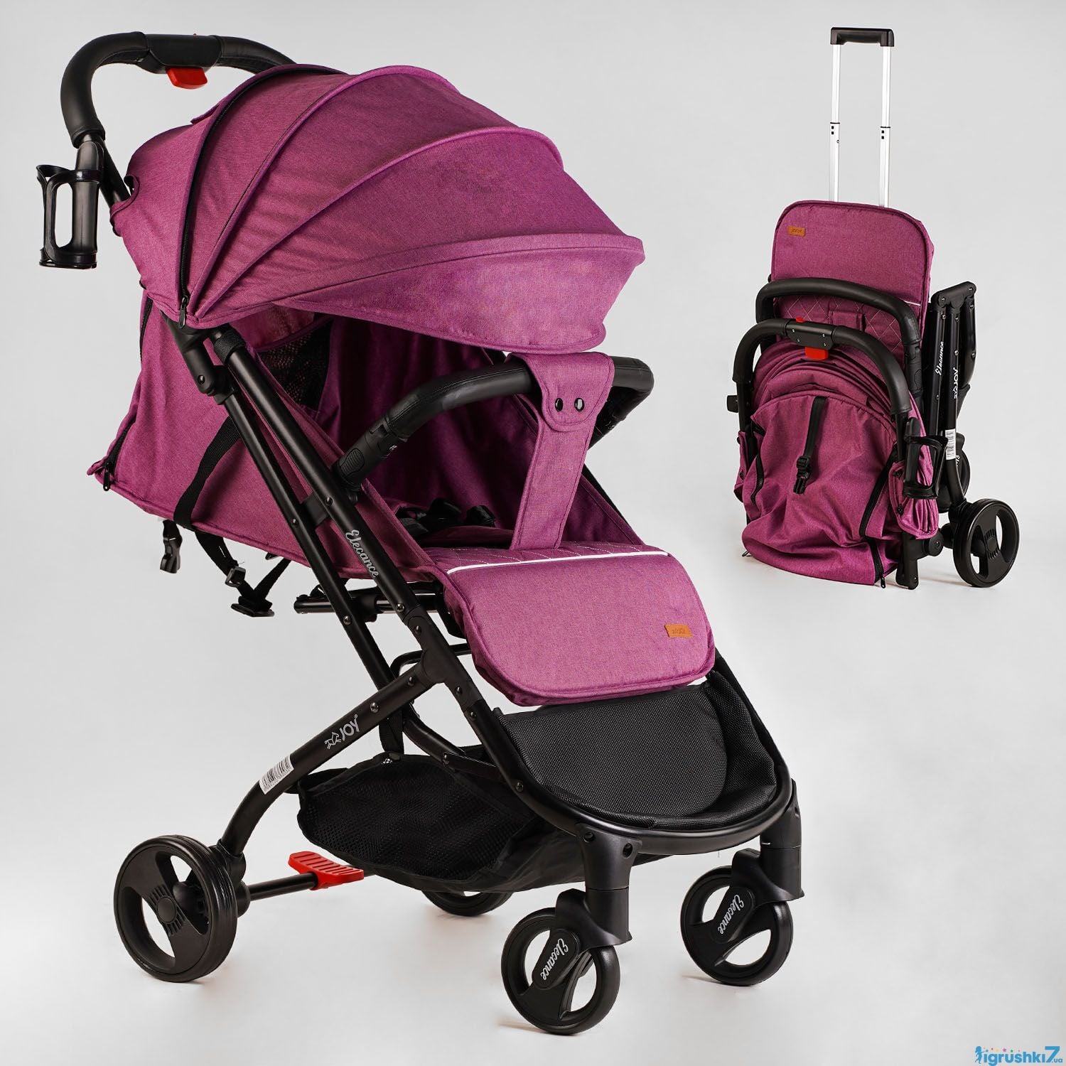 Візочок дитячий прогулянковий Elegans футкавер рама  алюмінієва підсклянник телескопічна ручка зелена A-16207 Joy