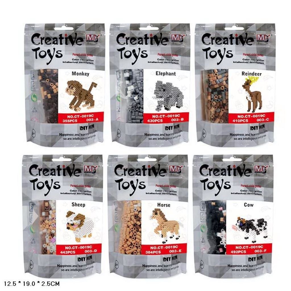 Термомозаїка тривимірна Тварини 6 видів основа в пакеті CT-0019C Китай