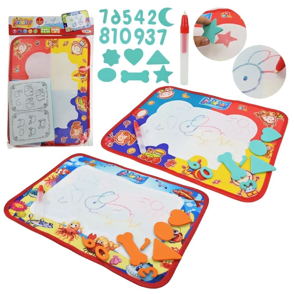 Килимок для малювання водою 38*28см маркери трафарети в пакеті 43*30см 603 Китай