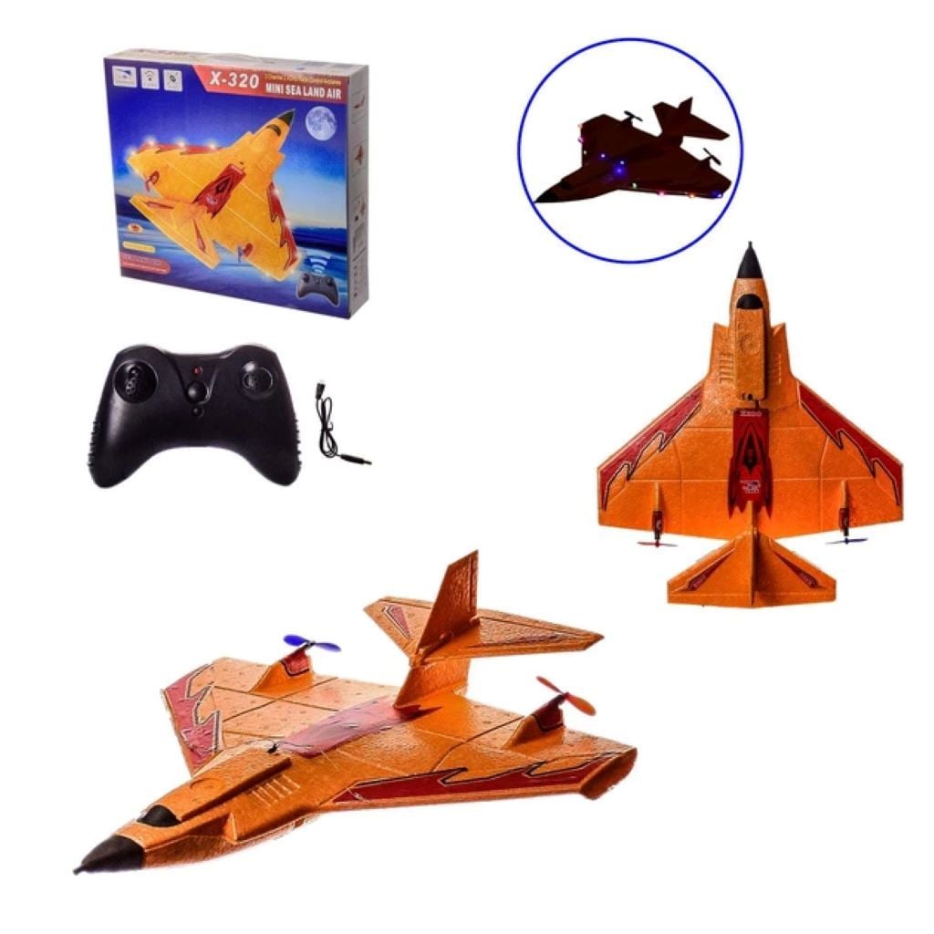 Літак планер р/к акум 300 mAh літає плаває по воді на 300м в коробці 40*36*8см X320 Китай