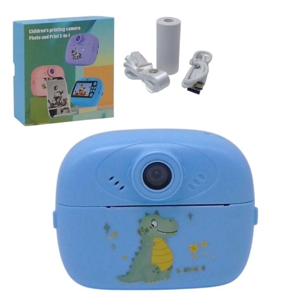 Фотоапарат-принтер фронт. камера type-C роз’єм для SDкарти фото відео плеєр 5 ігор ч-б друк 1 рулон термопаперу, в коробц 16*15*6см C72972 Китай