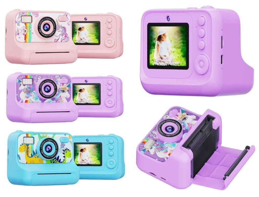 Фотоапарат-принтер фронт. камера type-C роз’єм для SDкарти фото відео плеєр ігри ч-б друк 3 рулони термопаперу фломастери, в коробц 16*13*7см C72978 Китай