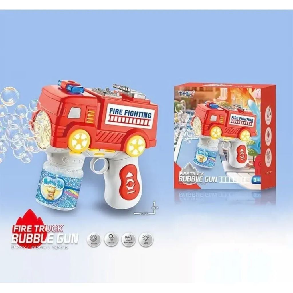 Мильні бульбашки пістолет Пожежна машина 19*15*7см на батар коробка 333-32 Китай