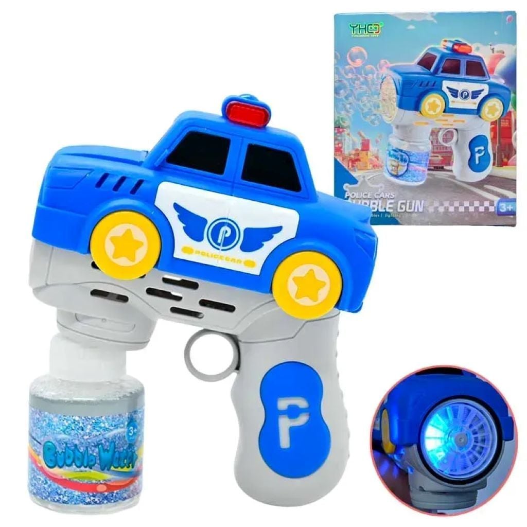 Мильні бульбашки пістолет Поліцейська машина 19*15*7см на батар коробка 333-31 Китай