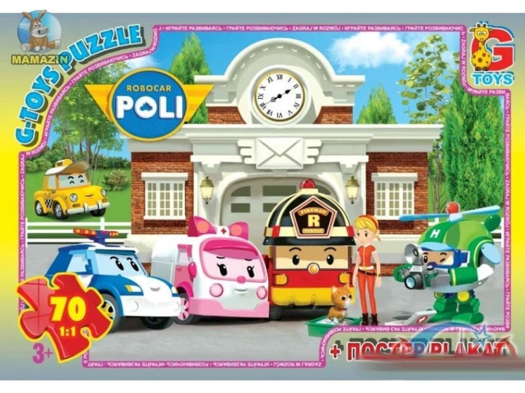 Пазли 70ел 30*21см Робокар Полі+постер в коробці 19*13,5*3,5см RR067437 G-Toys