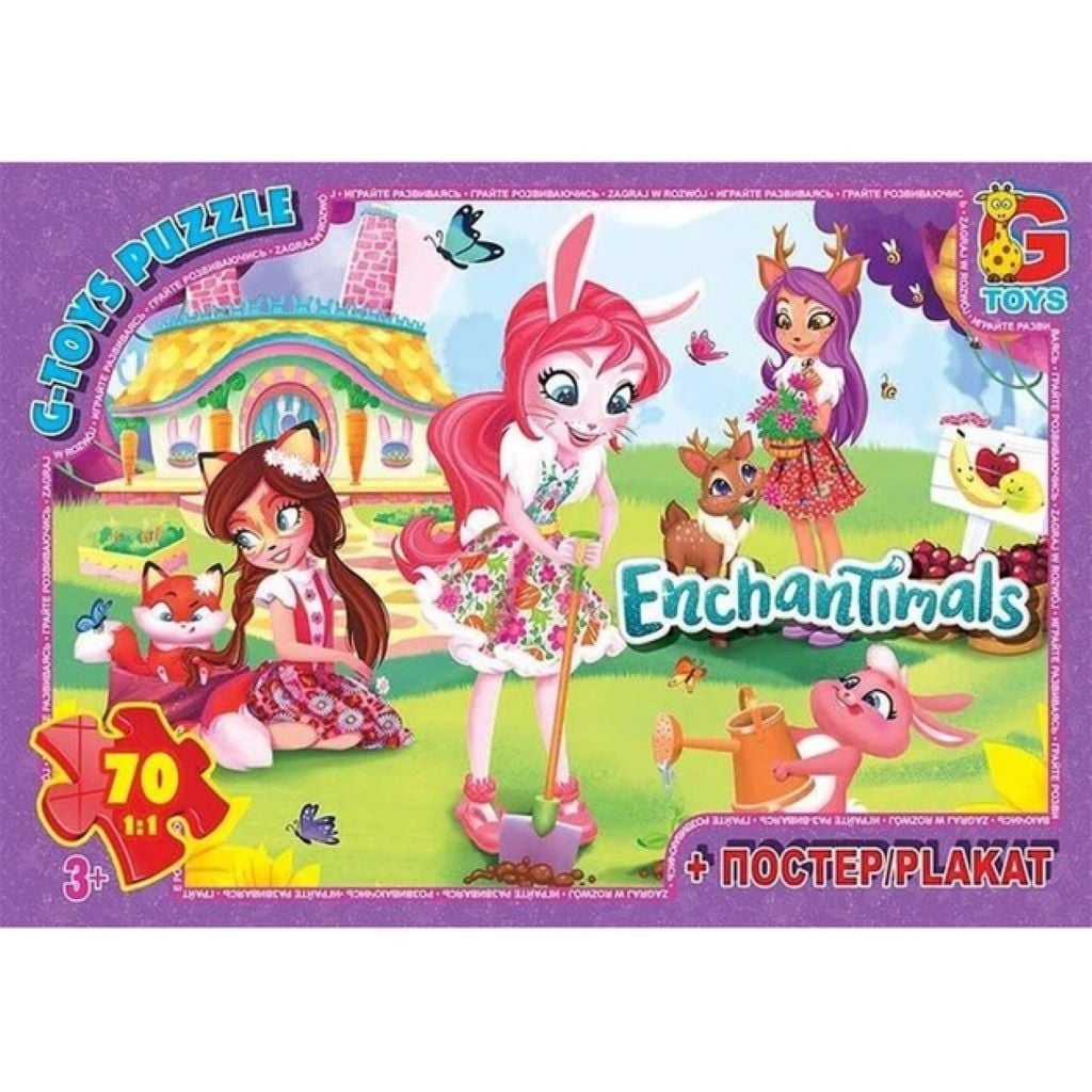 Пазли 70ел 30*21см Enchantimals+постер в коробці 19*13,5*3,5см EA213 G-Toys