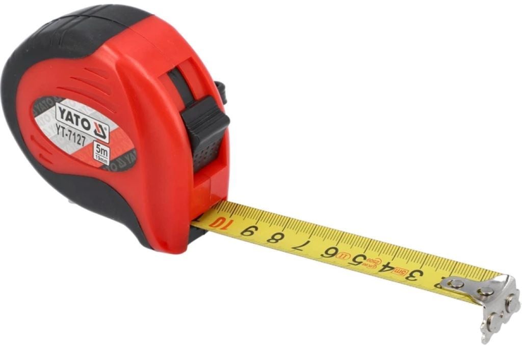 Рулетка 5м 25мм з магнітним наконечником та нейлоновим покриттям YT-7127 YATO