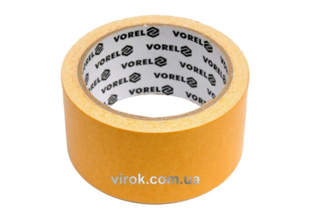 Скотч двосторонній армований 50мм*5м жовтий 75260 Vorel