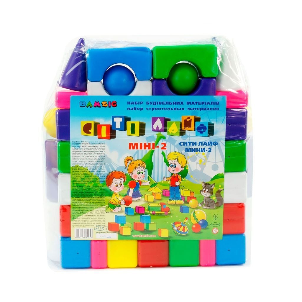 Кубики 60шт Сіті Лайф міні 2 пластик у сумці 095/5 Bamsic