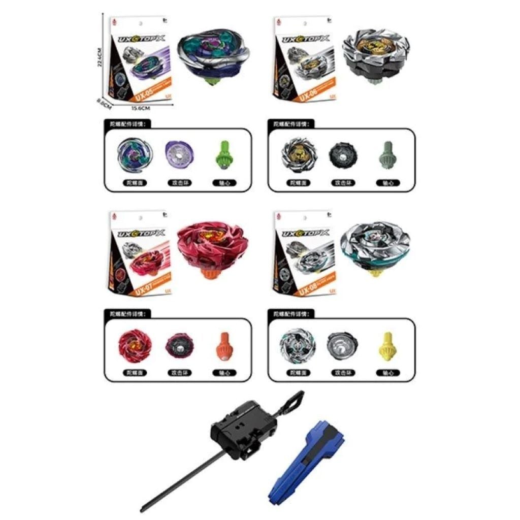 Бейблед UX метал пластик з пускачем у коробці мікс видів і кольорів UX-05-06-07-08B Китай