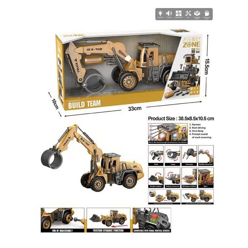 Спецтехніка з викруткою звук світло інерція у коробці 32*10*14см YW9102C Assembly Zone