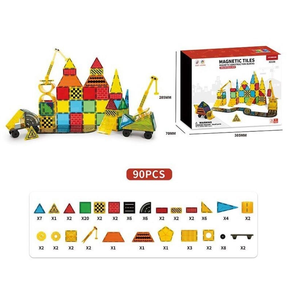 Конструктор магнітний 90дет Будівельний майданчик у коробці 38*28*7см X2108 Xinglai