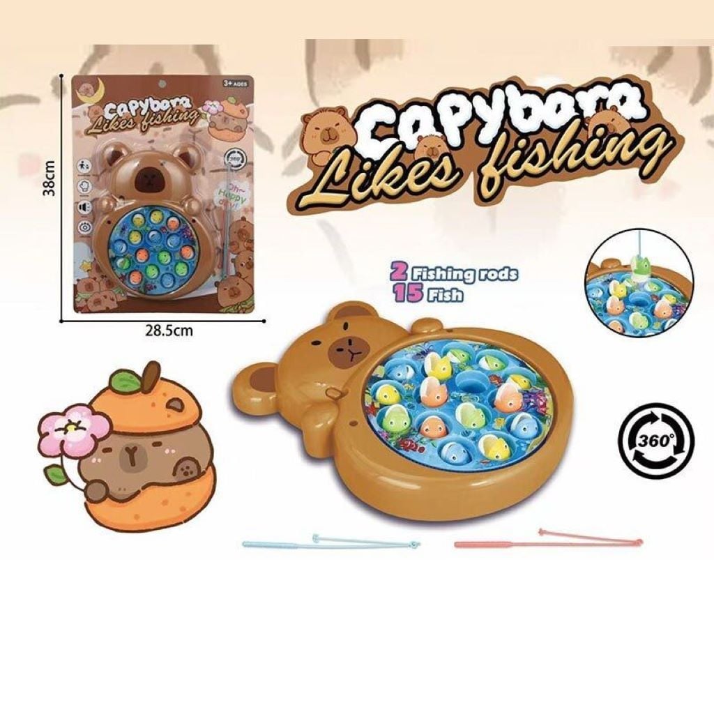 Риболовля Capybara платформа обертається рибки підіймаються опускаються відкривають роти 2 вудочки на планшеті 777-13 Китай