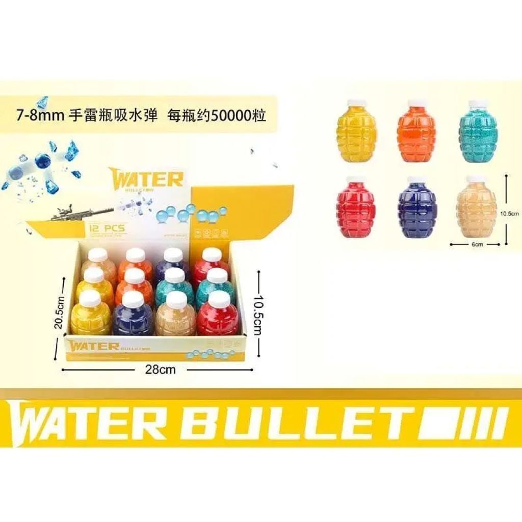 Кулі гідрогелеві 7-8мм мікс кольорів у банці 883 Китай