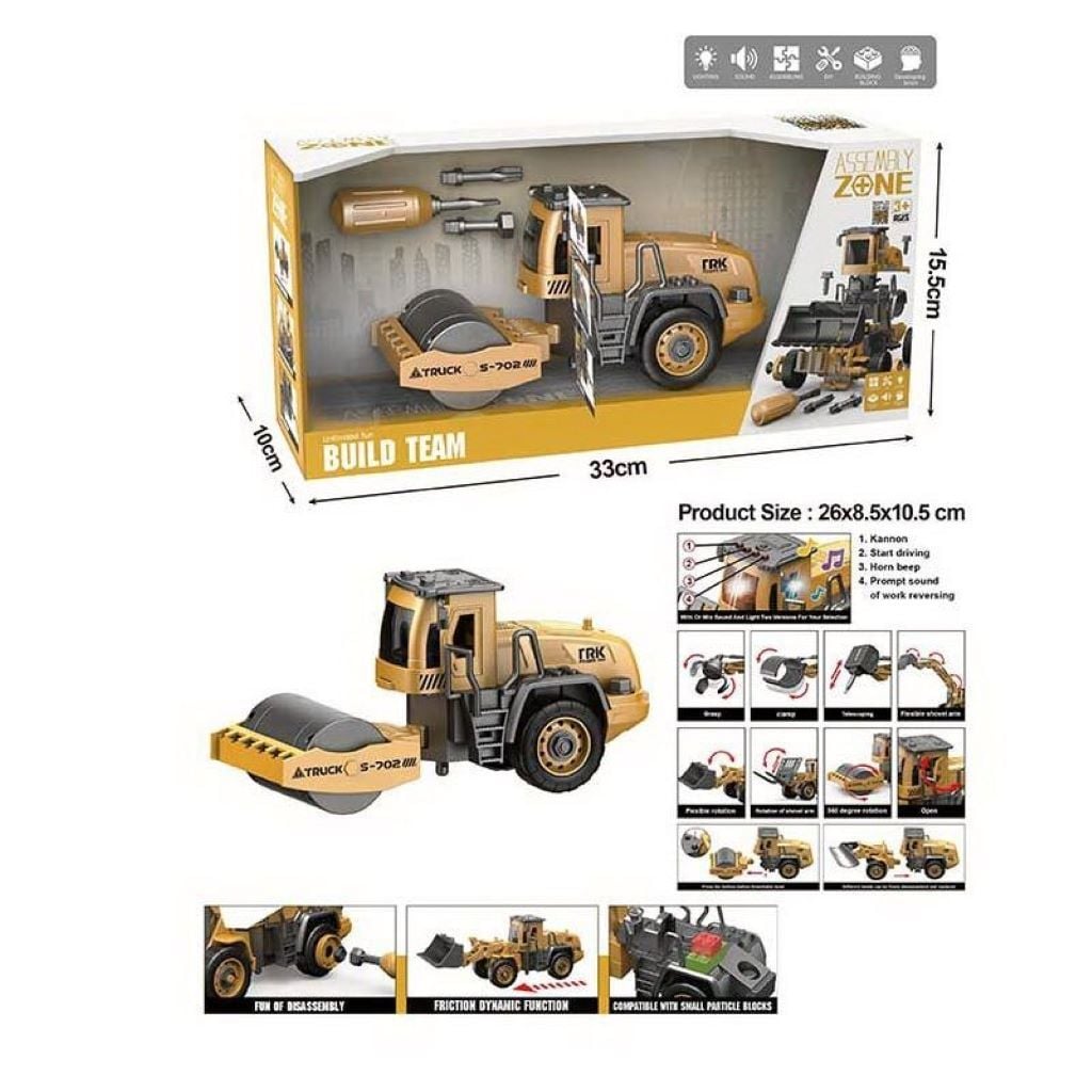 Спецтехніка з викруткою звук світло інерція у коробці 32*10*14см YW9102G Assembly Zone