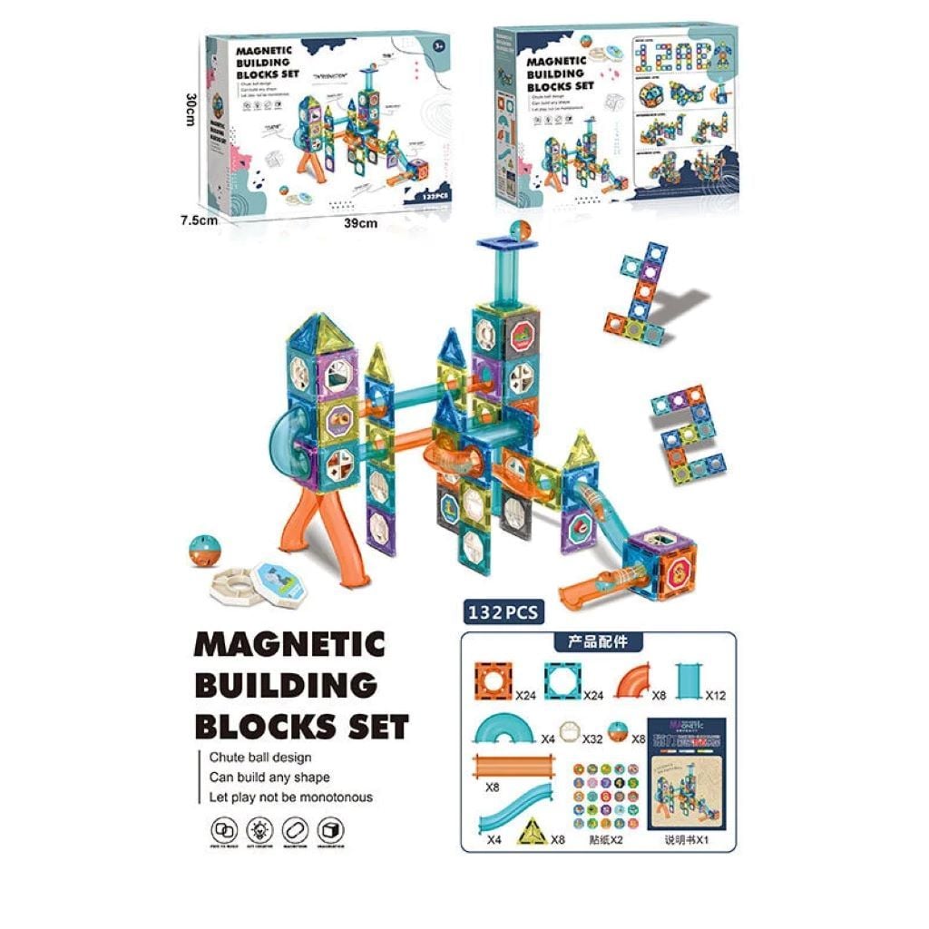 Конструктор магнітний 132дет у коробці 39*30*7,5см 6670A Китай