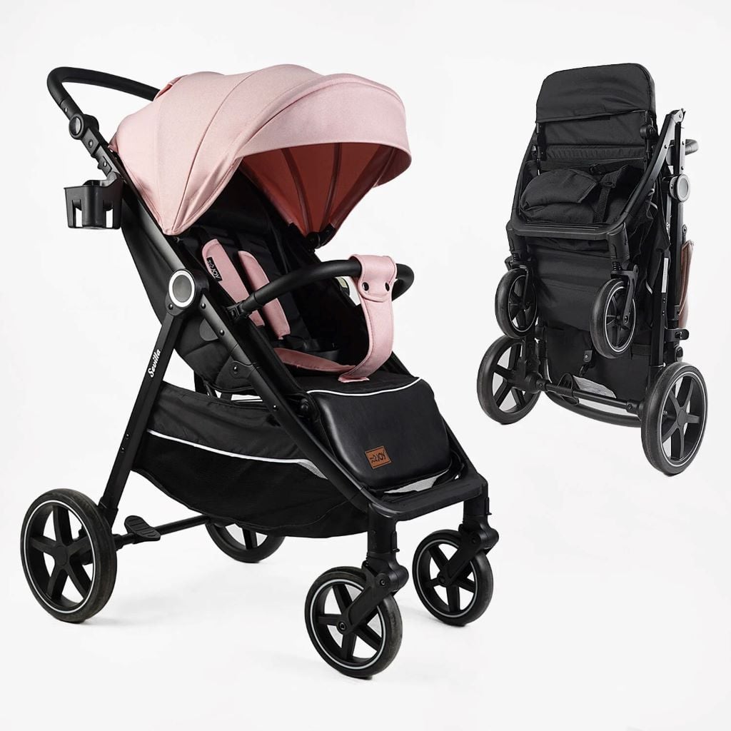 Візочок дитячий прогулянковий Sevillia футкавер рама алюмінієва підсклянник телескопічна ручка сіра S-15928 Joy