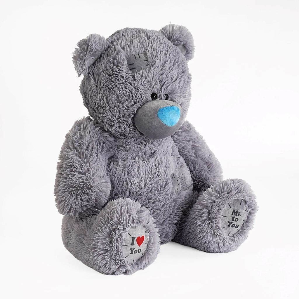 М'яка іграшка Ведмедик Тедді 70см сірий травка 84823 Україна