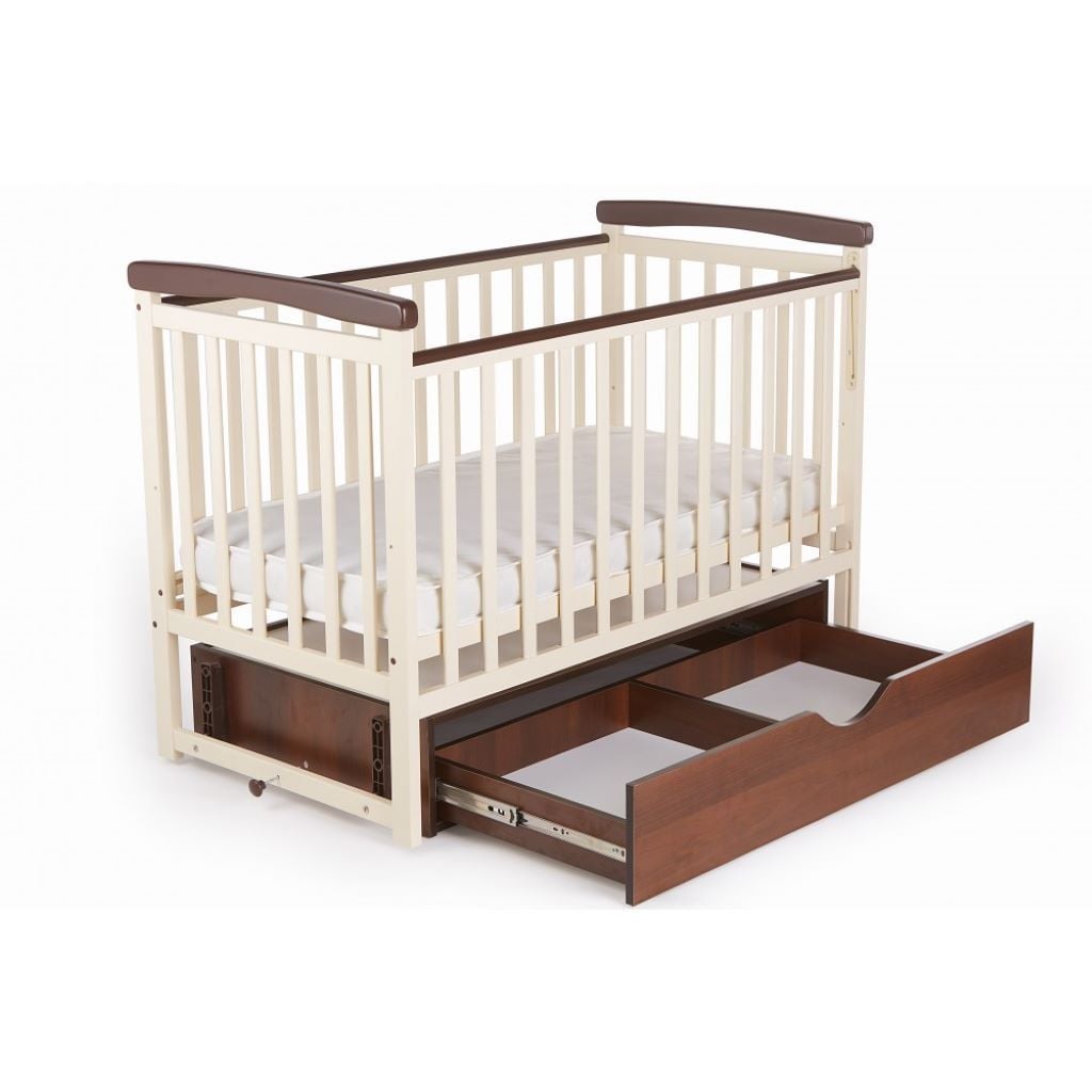 Ліжко дитяче Мрія бук маятник шухляда відкидний бортик ванільно-горіхове DS-302 Deson