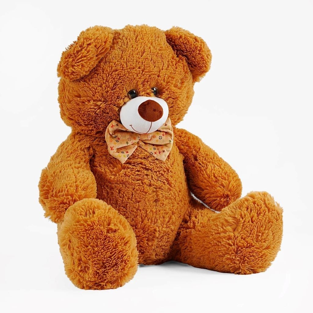 М'яка іграшка Ведмедик 1м по лекалу світло-коричневий з метеликом B93002 Україна