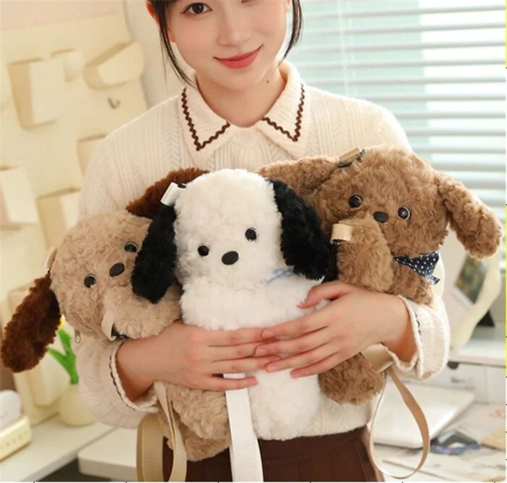 Рюкзак м'який 3 види Песик хутро 2 ремінці на блискавці 1 відділеня M18549 Китай