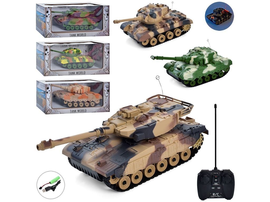 Танк  р/у акум 3.7V світло звук  гусеничний хід в коробці 32*13,5*14см XJ90-A Китай