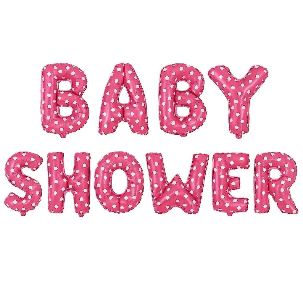 Куля фольга Baby Shower 16*40см надпис рожева T-060 Mcolour Balloon