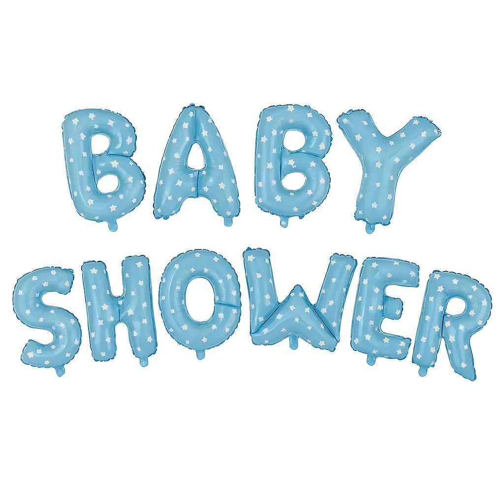 Куля фольга Baby Shower 16*40см надпис блакитне T-059 Mcolour Balloon