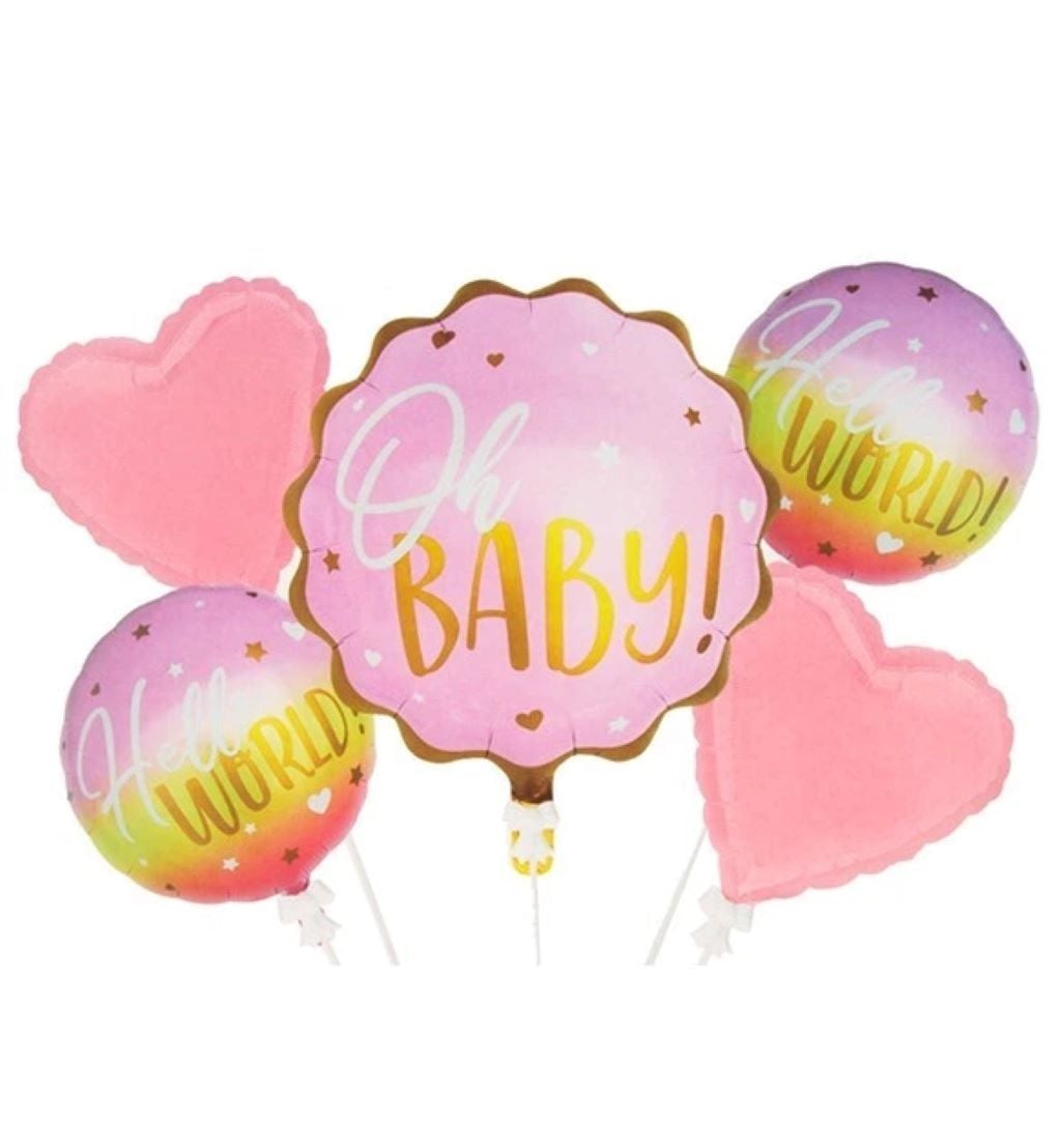 Кульки фольга 5шт набір Oh Baby Hello World TZ-G5009 Habile