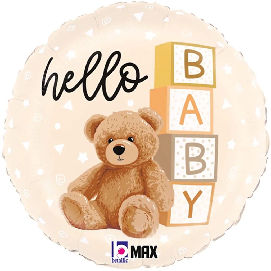 Кулька фольга 18" коло hello BABY  в пакеті 3202-3436-19845 Італія