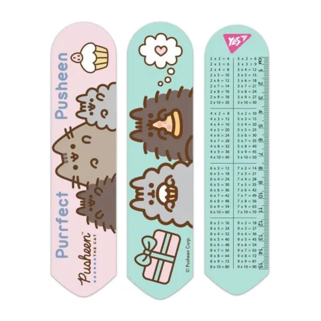Закладка  лінійка  пластик Pusheen в пакеті 708341 Yes