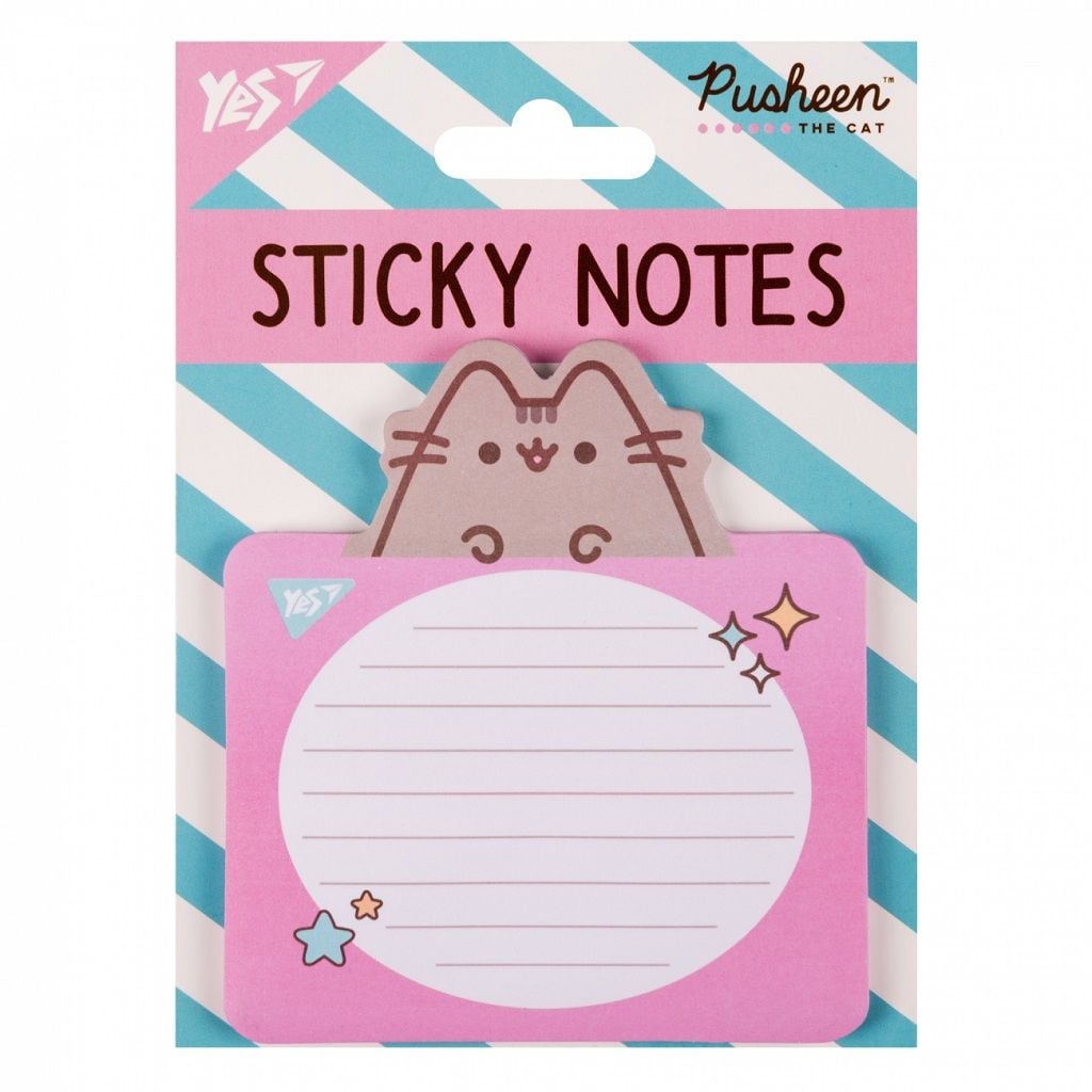 Папір для нотаток з липким шаром фігурний Pusheen 4арк  170399 Yes